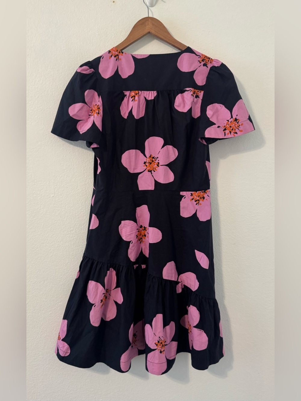 Kate Spade Grand Flora Fit n Flare Mini Dress Voluminous Sleeves Cocktail Size 8 - Picture 2 of 8